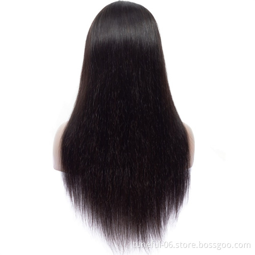 Vendor Hd Transparent Swiss Lace Front Wig Human Hair 360 Lace Frontal Wig Straight Glueless Brazilian 100% Virgin Full Lace Wig